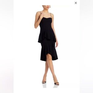 Black Halo Black Barbados Slip Dress Ruffle Hem 12 NWT holiday party